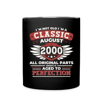 Vintage 2000 Classic Cadeau d’anniversaire Août - Mug uni - noir - Devant