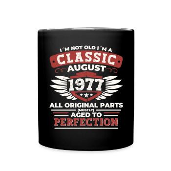Born in 1977 Classic Birthday Gift August - Full Colour Mug - black - Front