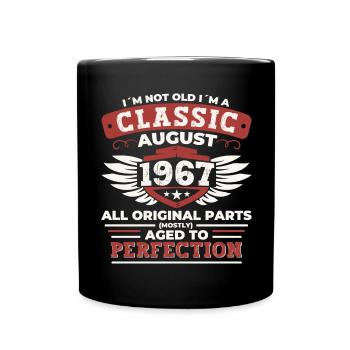 Born in 1967 Classic Birthday Gift August - Full Colour Mug - black - Front