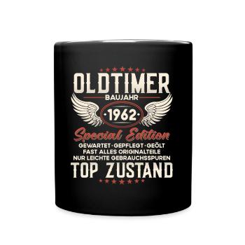 Oldtimer Baujahr 1962 Geburtstag Geschenk - Tasse einfarbig - Schwarz - Vorne