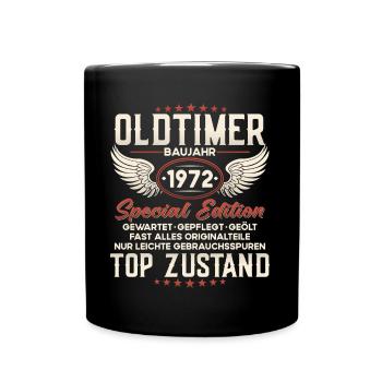 Oldtimer Baujahr 1972 Geburtstag Geschenk - Tasse einfarbig - Schwarz - Vorne