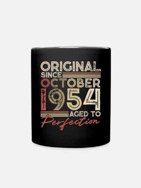 Octobre 1954 Vintage Anniversaire Rétro Cadeau - Mug uni - noir