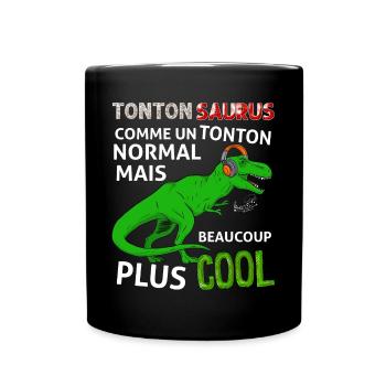 Tonton Cool Tonton Dinosaure Cadeau Homme - Mug uni - noir - Devant