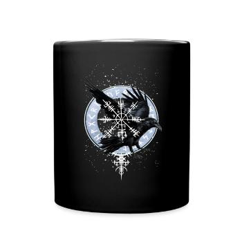 Runes Symbole mystique du corbeau nordique - Mug uni - noir - Devant
