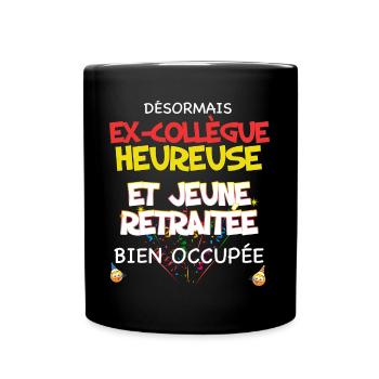 Collègue cadeau départ retraite Femme - Mug uni - noir - Devant
