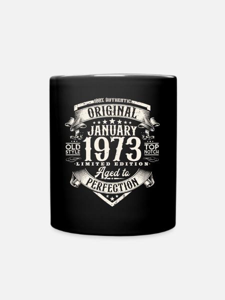 Januar 1973 Jahrgang Geburtstag Retro Geschenk - Tasse einfarbig - Schwarz