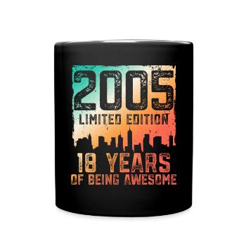 18e anniversaire 18 ans nés en 2005 - Mug uni - noir - Devant