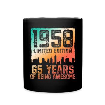 65 birthday 65 years born in 1958 - Full Colour Mug - black - Front