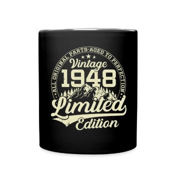1948 born vintage birthday gift - Full Colour Mug - black - Front