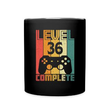 36. Geburtstag Gamer Level 36 Complete 36 Jahre - Tasse einfarbig - Schwarz - Vorne