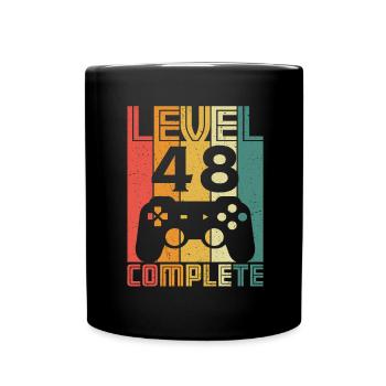 48. Geburtstag Gamer Level 48 Complete 48 Jahre - Tasse einfarbig - Schwarz - Vorne