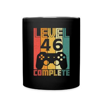 46. Geburtstag Gamer Level 46 Complete 46 Jahre - Tasse einfarbig - Schwarz - Vorne