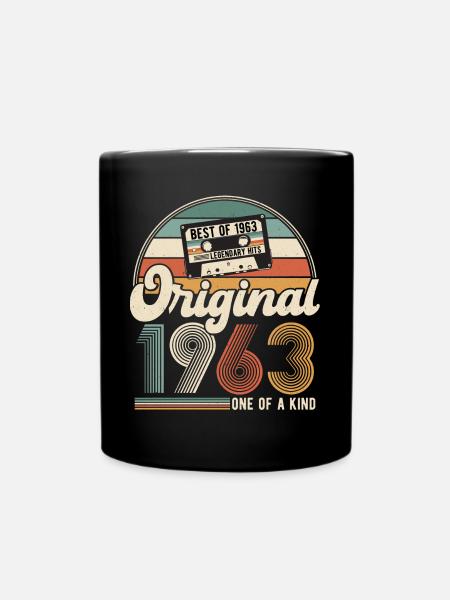 Né en 1963 Vintage Anniversaire Rétro - Mug uni - noir