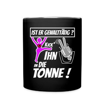 Gewalt gegen Frauen - Tasse einfarbig - Schwarz - Vorne