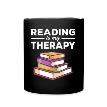 Buch Lesen Entspannen Therapie Buchliebhaber - Tasse einfarbig - Schwarz - Vorne