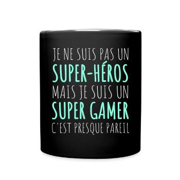 Super gamer humour gaming cadeau geek jeux vidéo - Mug uni - noir - Devant