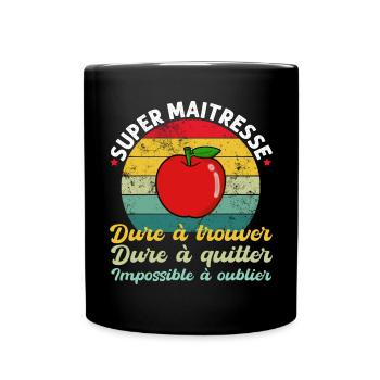 Super maitresse cadeau pour maîtresse d' école - Mug uni - noir - Devant