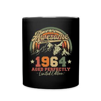 Jahrgang 1964 geboren Vintage Retro Geburtstag - Tasse einfarbig - Schwarz - Vorne