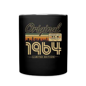1964 Jahrgang Geburtstag Vintage Retro Geschenk - Tasse einfarbig - Schwarz - Vorne