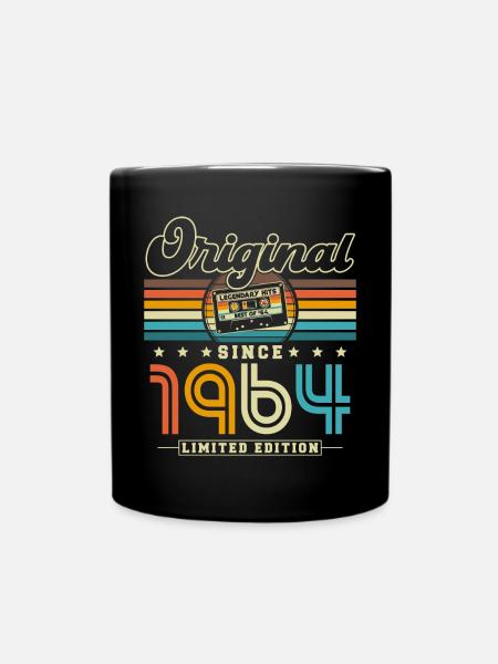 1964 Jahrgang Vintage Retro Geburtstag Geschenk - Tasse einfarbig - Schwarz