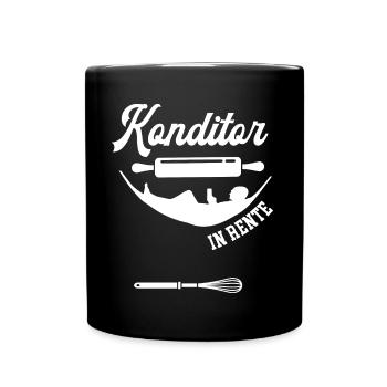 Konditor in Rente Rentner Bäcker Ruhestand Beruf - Tasse einfarbig - Schwarz - Vorne