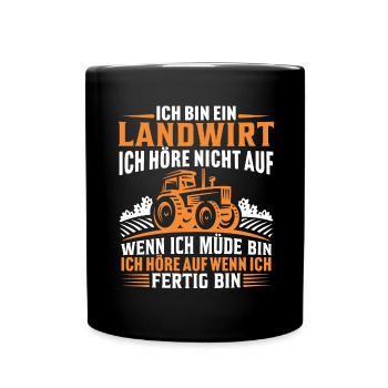 Ich bin ein Landwirt - Tasse einfarbig - Schwarz - Vorne