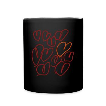 Herzchen fürs Herzchen - Tasse einfarbig - Schwarz - Vorne