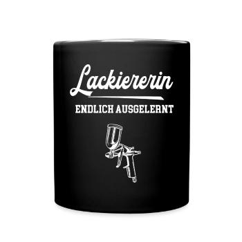 Lackiererin Ausbildung Bestanden Prüfung Lehre - Tasse einfarbig - Schwarz - Vorne
