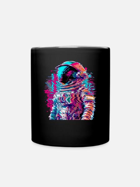 Astronaut Vaporwave Glitch 90er - Tasse einfarbig - Schwarz