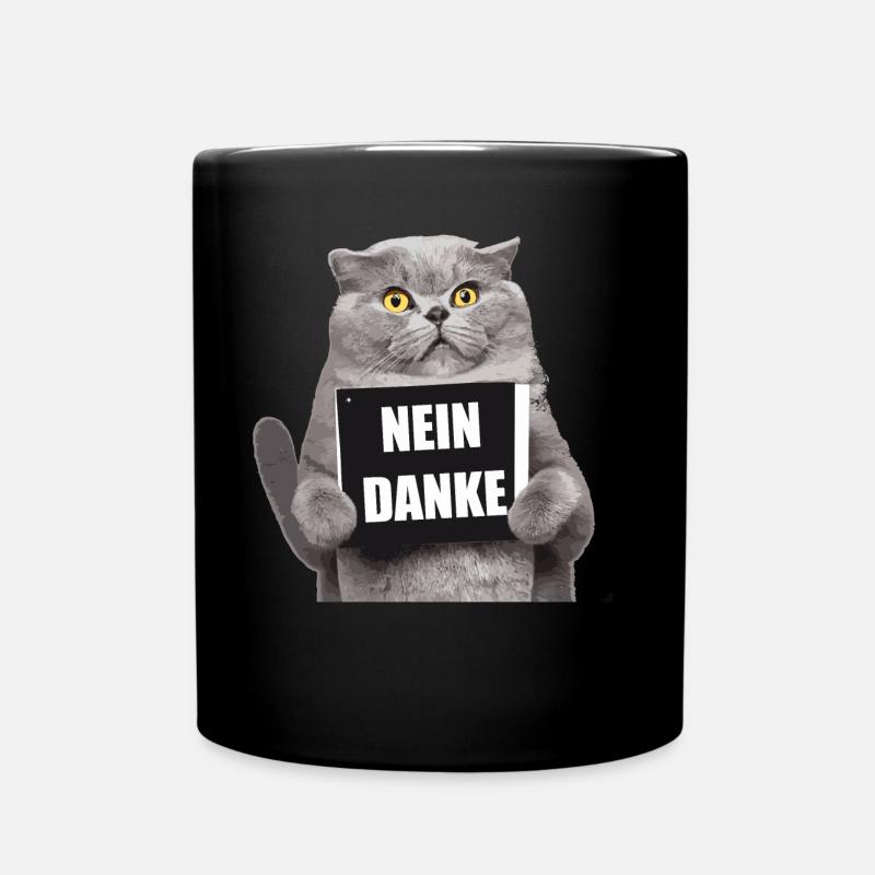 Nein Danke Katze - Tasse einfarbig - Schwarz