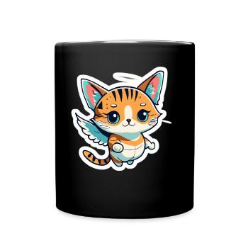 Ange gardien Chat Spiritualité Ange Cadeau - Mug uni - noir - Devant