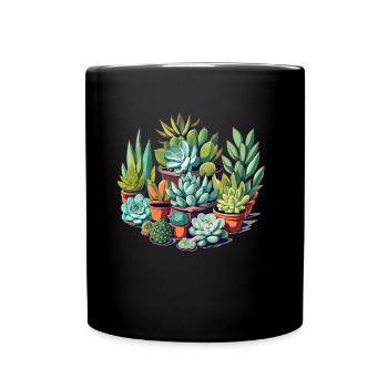 Pflanzen - Tasse einfarbig - Schwarz - Vorne