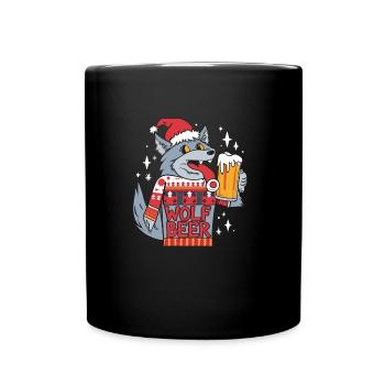 Wolf - Tasse einfarbig - Schwarz - Vorne