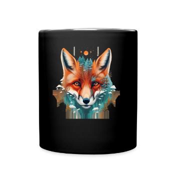Fuchs - Tasse einfarbig - Schwarz - Vorne