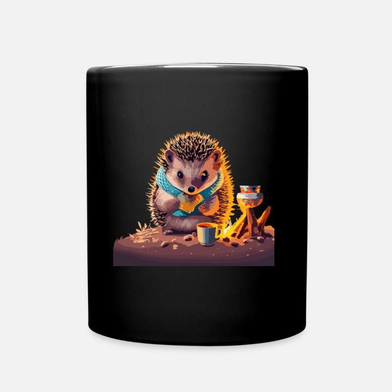 Igel - Tasse einfarbig - Schwarz
