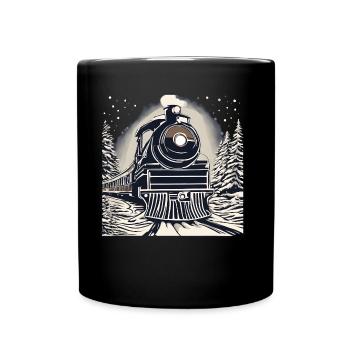 Lokomotive - Tasse einfarbig - Schwarz - Vorne