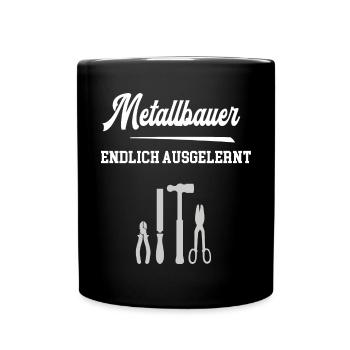 Metallbauer Endlich Ausgelernt Lehrling Azubi - Tasse einfarbig - Schwarz - Vorne