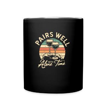 Wein - Tasse einfarbig - Schwarz - Vorne