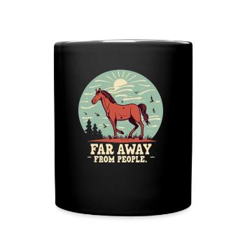 Reiten - Tasse einfarbig - Schwarz - Vorne