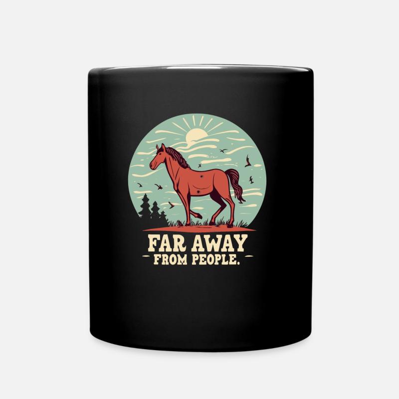 Reiten - Tasse einfarbig - Schwarz