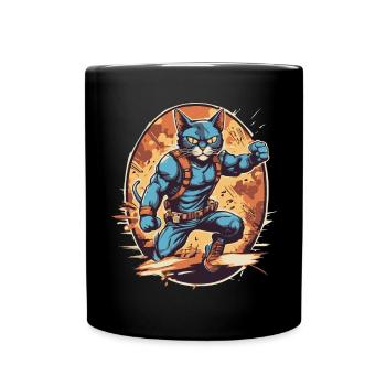 Dessin animé Action Film Chat - Cat Lover Design - Mug uni - noir - Devant