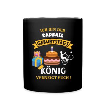 Radball Geburtstag Spieler Fahrradball Radballer - Tasse einfarbig - Schwarz - Vorne
