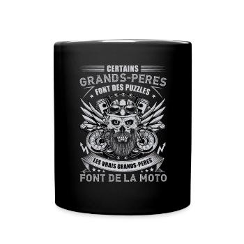HUMOUR GRAND-PERE MOTARD - Mug uni - noir - Devant