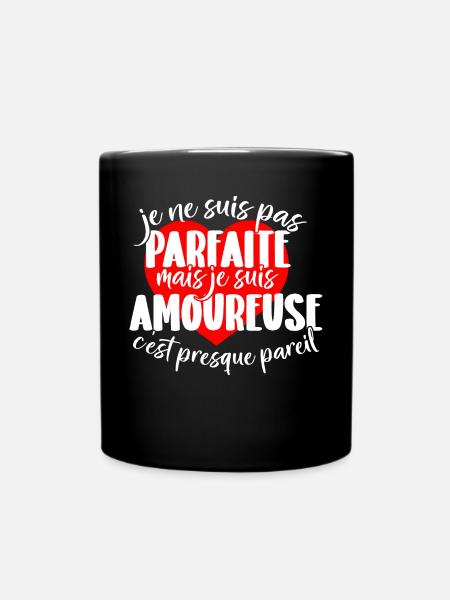 I'm not perfect but I'm in love... - Full Colour Mug - black