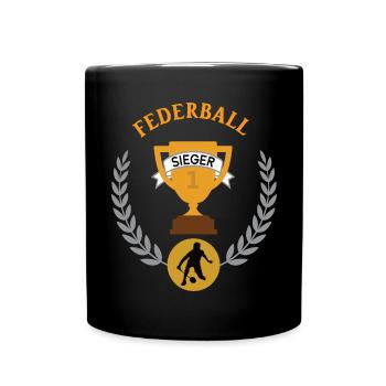 Federball Sieger Pokal Turnier Spiel 1. Platz - Tasse einfarbig - Schwarz - Vorne