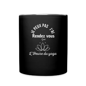 Es ist Zeit für Yoga - Tasse einfarbig - Schwarz - Vorne