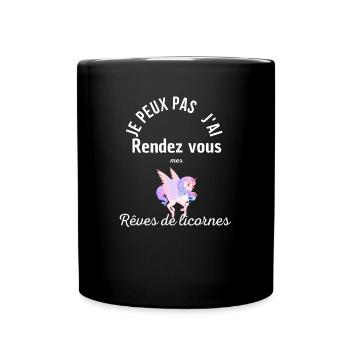 Rendezvous with My Unicorn Dream - Full Colour Mug - black - Front