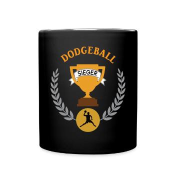 Dodgeball Sieger Gewinner Turnier Meisterschaft - Tasse einfarbig - Schwarz - Vorne