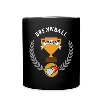 Brennball Sieger Brennballer Brennballspieler - Tasse einfarbig - Schwarz - Vorne