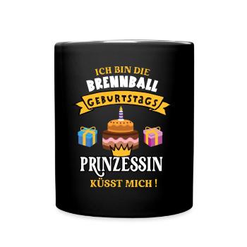 Brennball Geburtstag Spielerin Trainerin Geb Torte - Tasse einfarbig - Schwarz - Vorne